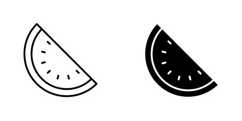 Watermelon icon symbol collection on white background.