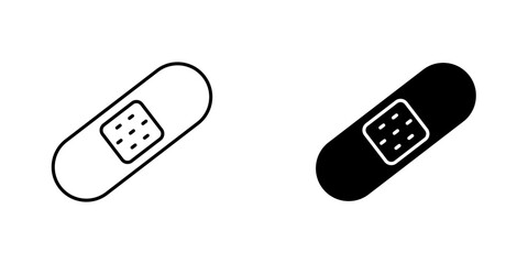 Band aid icon symbol collection on white background.