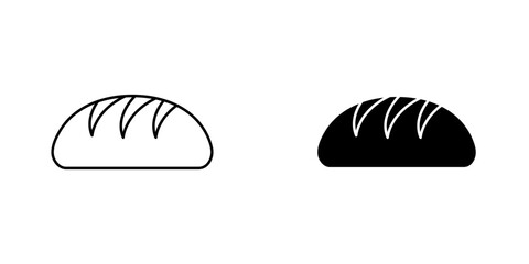 Bread icon symbol collection on white background.