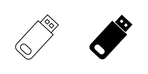 USB pendrive icon symbol collection on white background.