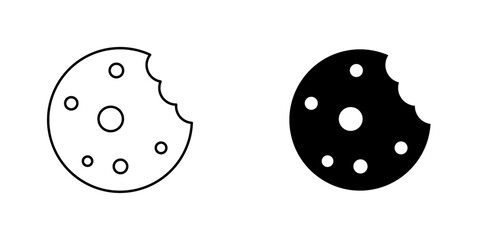 Cookie icon symbol collection on white background.