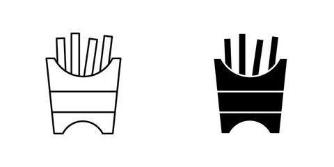 French-fries icon symbol collection on white background.