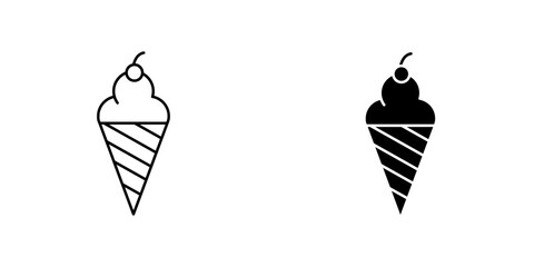 Ice cream icon symbol collection on white background.