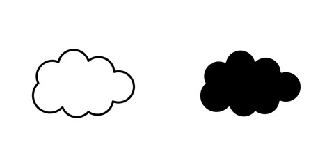 Clouds icon symbol collection on white background.