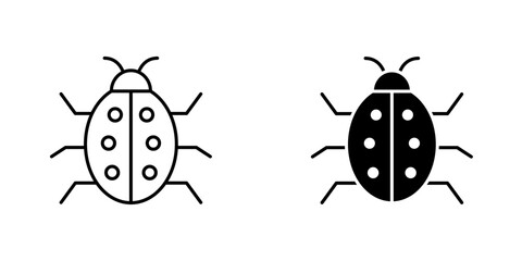 Bug icon symbol collection on white background.