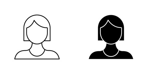 Woman icon symbol collection on white background.