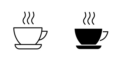 Coffee icon symbol collection on white background.