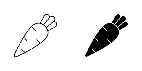 Carrot icon symbol collection on white background.