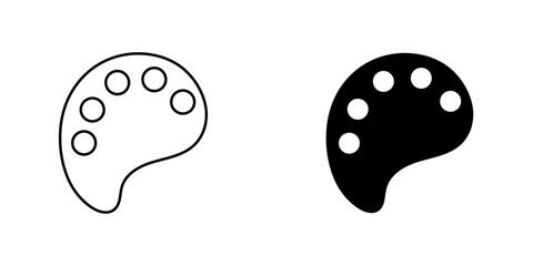 Palette icon symbol collection on white background.