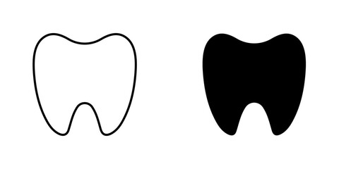 Tooth icon symbol collection on white background.