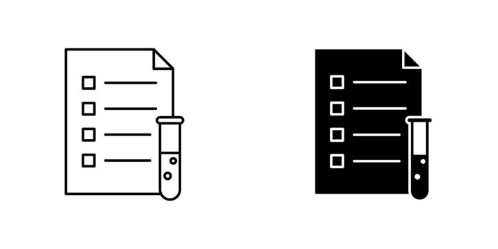 Test icon symbol collection on white background.