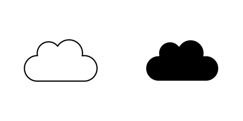 Cloud icon symbol collection on white background.