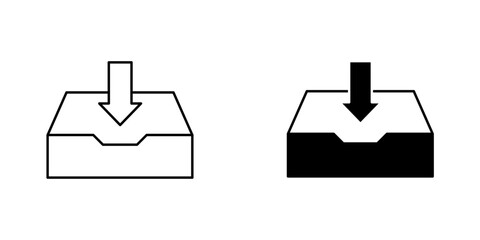 Inbox icon symbol collection on white background.