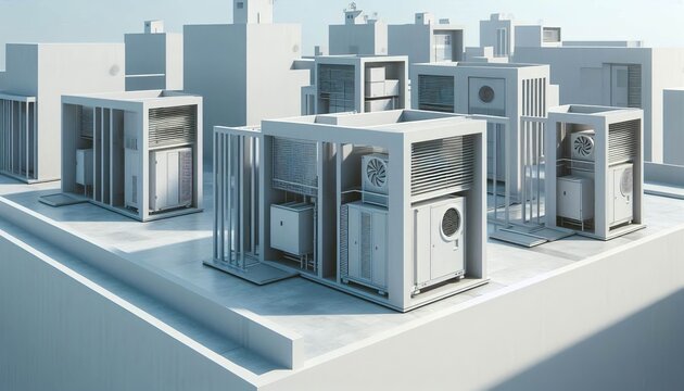 Minimalist Rooftop Mechanical Enclosure Structures housing rooft