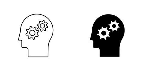 Thinking icon symbol collection on white background.