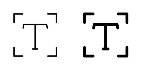 Text icon symbol collection on white background.