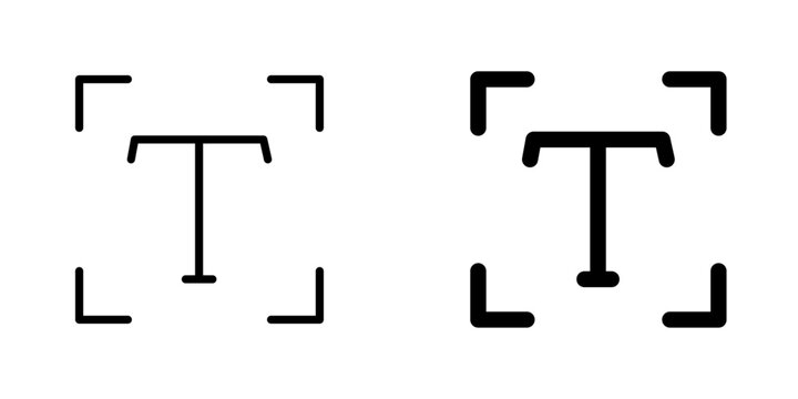 Text icon symbol collection on white background.