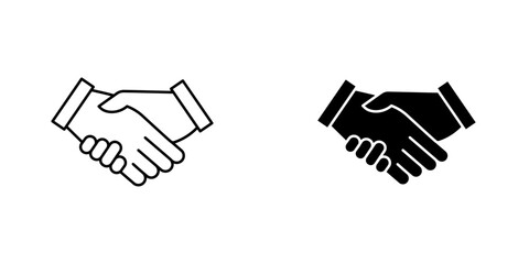 Handshake icon symbol collection on white background.
