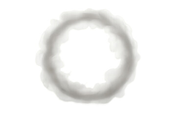 Circular smoke ring with soft, fluffy edges.