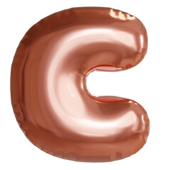 Rose gold balloon in the shape of letter C