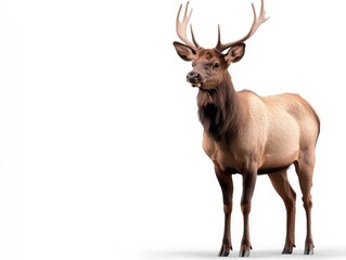 Obraz premium Elk standing against white background