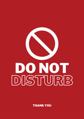 Modern Do Not Disturb Sign Red Background White Symbol And Text Thank You