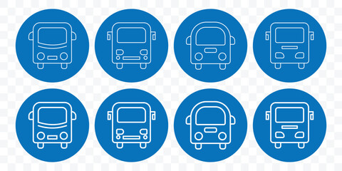 Bus icon set. Public transport symbol. Versatile bus icon logistics, public transit concepts. Bus sign and symbol. Public transport symbol. Vector illustration.