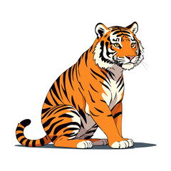 Cute tiger vector graphic and illustration