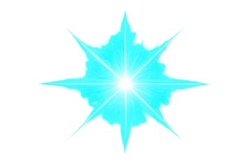 Obraz premium Bright, glowing blue starburst with sharp radiating points and intense central light.