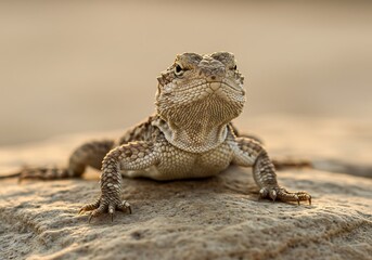 Desert Lizard Basking in Golden Hour Light