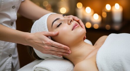 Relaxing spa treatment for stress relief luxurious spa environment close-up view wellness concept