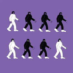 Epic Bigfoot Silhouette Vector Collection Featuring Forest, Mountain, and Mythical Cryptid Scenes in Minimalist Black Style