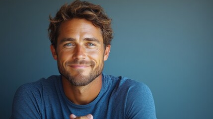 Portrait of a Handsome Man with a Gentle Smile