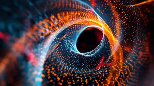 hole, wave, line, colorful, orange, blue