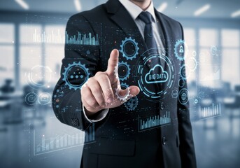 Innovative business strategies corporate office digital interaction modern environment close-up view big data solutions