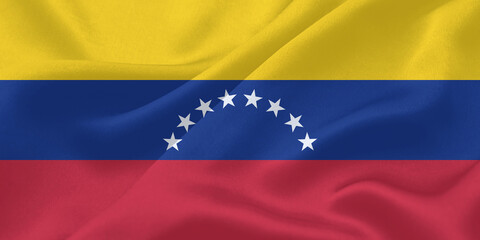 Venezuela Flag Wind Waving Close Up