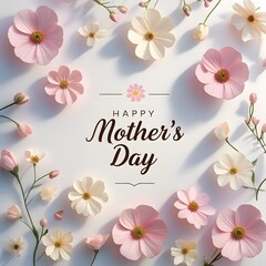 floral greeting card with flowers for mother