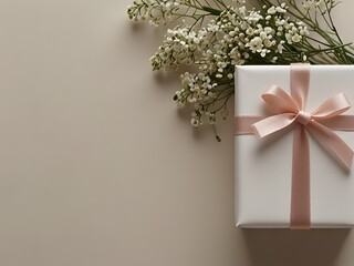 gift box on cream background