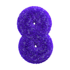 Fluffy Purple Number 8