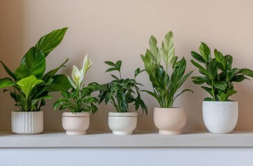 Contemporary bathroom with minimalist style, houseplants