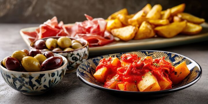 Delicious Spanish Tapas Selection Platter