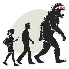 Epic Bigfoot Silhouette Vector Collection Featuring Forest, Mountain, and Mythical Cryptid Scenes in Minimalist Black Style