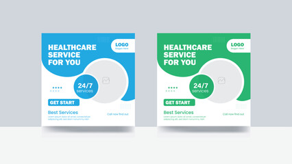 Health care social media post hospital and clinic template