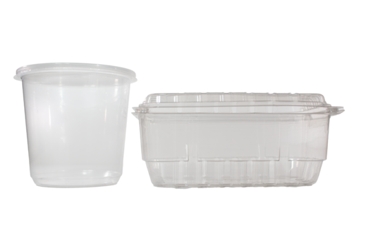 plastic food containers, transparent bottom