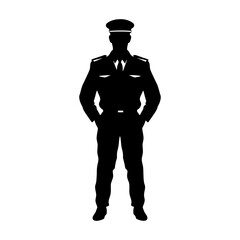 Modern Pilot Silhouette with Uniform Details