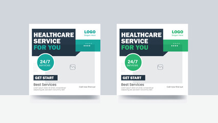 Medical social media post banner cover post hospital and clinic template