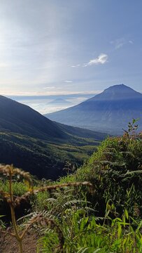 mountain landscape with blue sky