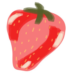 digital illustration of strawberry, fruit strawberry