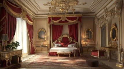 3D render of a luxury hotel suite