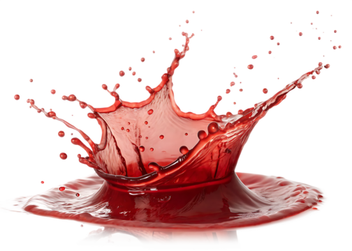 a red splash isolated on white background, PNG